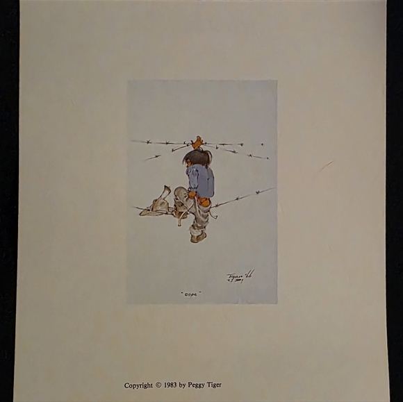 “Oops” by Peggy Tiger – 1983 Native American Art Print – $120 Each